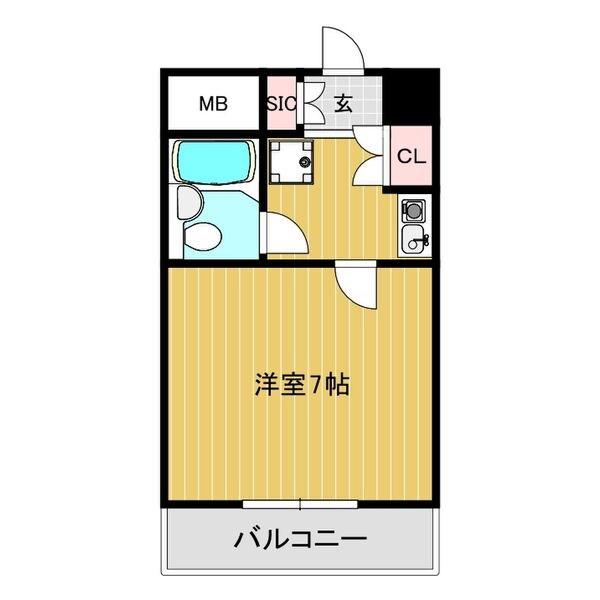 藤和シティコア神戸中道通(1K/10階)の間取り写真