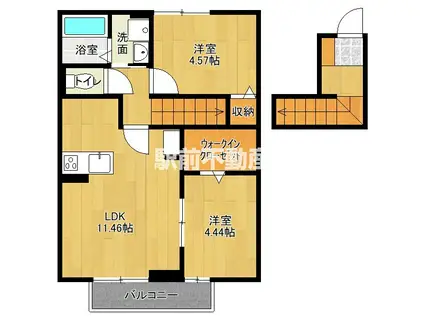 ESPACE牛津(2LDK/2階)の間取り写真