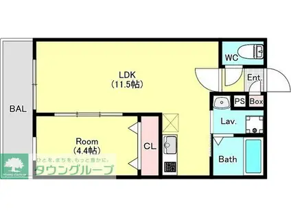 ジーメゾン谷塚パックス(1LDK/3階)の間取り写真