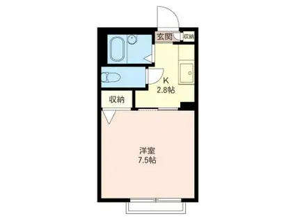 ドミールヒロ(1K/1階)の間取り写真