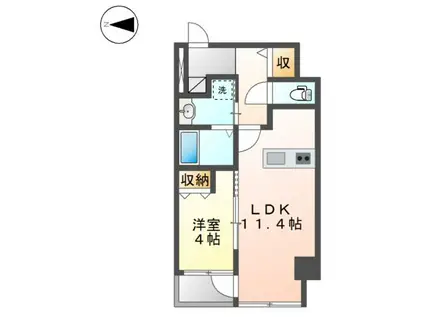 WHITE LORD 錦(1LDK/9階)の間取り写真