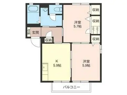 シャーメゾンしらさぎA(2K/1階)の間取り写真