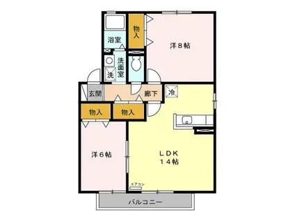 ストリームABCDE(2LDK/2階)の間取り写真