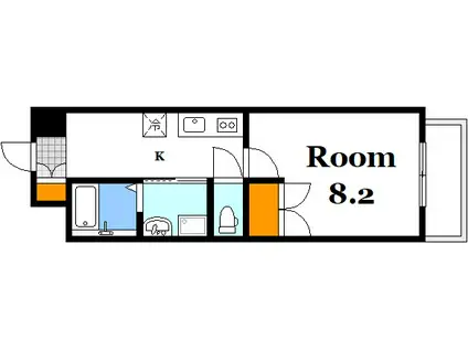 フレッド(1K/4階)の間取り写真