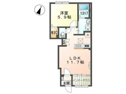 セイクレスト(1LDK/1階)の間取り写真