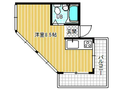 常盤ビル(ワンルーム/2階)の間取り写真