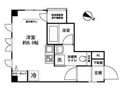ビション渋谷道玄坂(ワンルーム/4階)の間取り写真