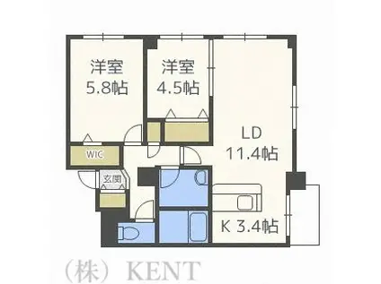 リベルタ発寒(2LDK/3階)の間取り写真