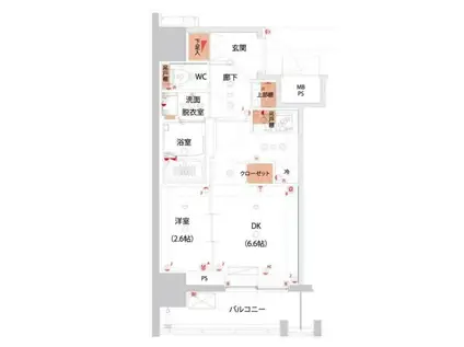 ハーモニーレジデンス山手大塚ザ・ガーデン(1DK/8階)の間取り写真