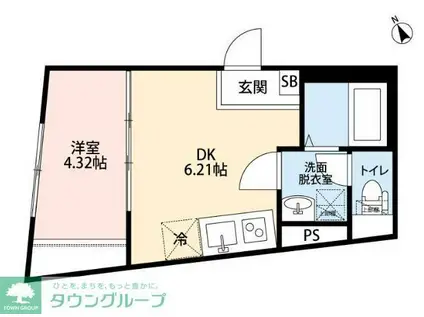 SPOY戸越銀座(1DK/4階)の間取り写真