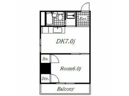 パークサイドメゾン伏見(1DK/8階)の間取り写真