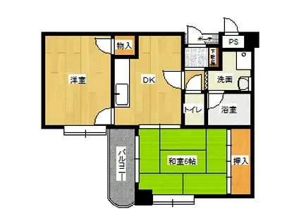 シャルマンコーポ(1LDK/4階)の間取り写真