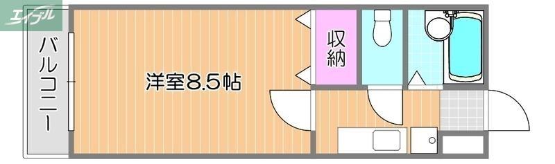 FLAT LEAVES学南町(1K/2階)の間取り写真