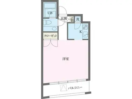 パークフロント西新宿(ワンルーム/7階)の間取り写真