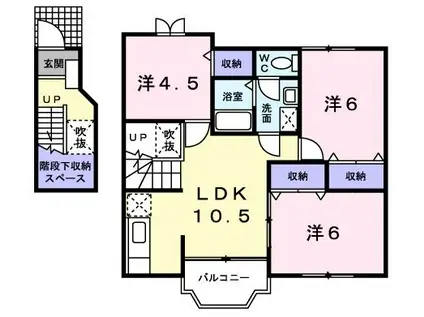 アルティプラーノ ハヤシII(3LDK/2階)の間取り写真