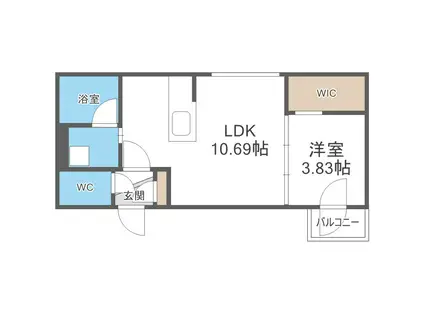 FOREST北11 GA-北11東12 MS(1LDK/3階)の間取り写真