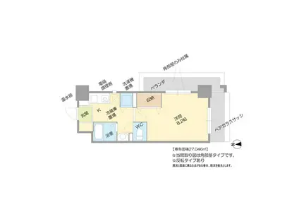 サンパレスカミヤ(1K/7階)の間取り写真