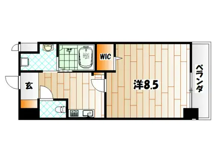 ニューサンリバー15番館(1K/7階)の間取り写真