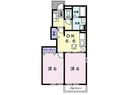 アルバーダ・KI(2DK/1階)の間取り写真