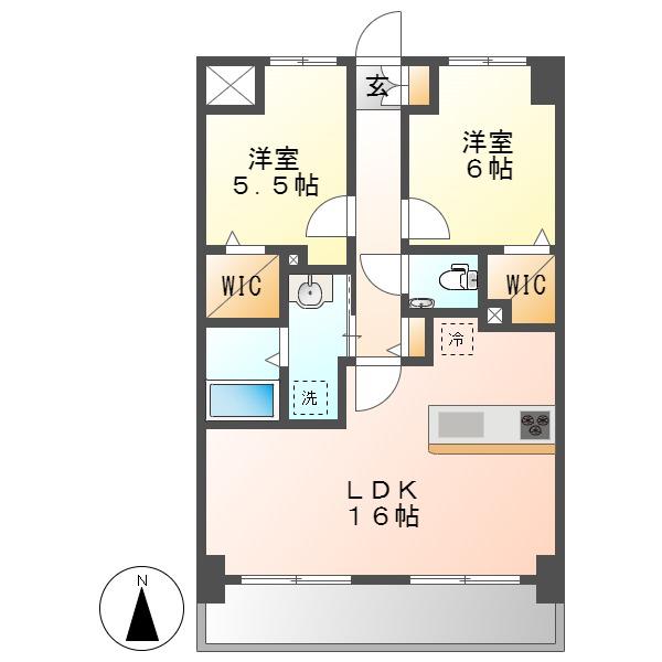 リアレクト白壁(2LDK/1階)の間取り写真