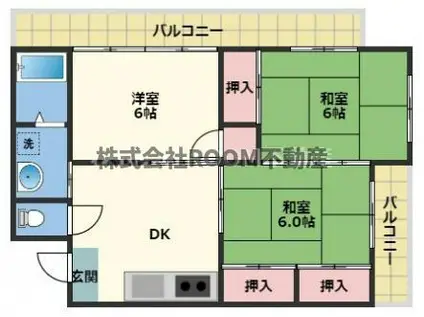 祝吉コーポレーション(3DK/1階)の間取り写真