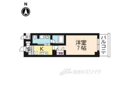 ヴィヴィ・紫野(1K/2階)の間取り写真