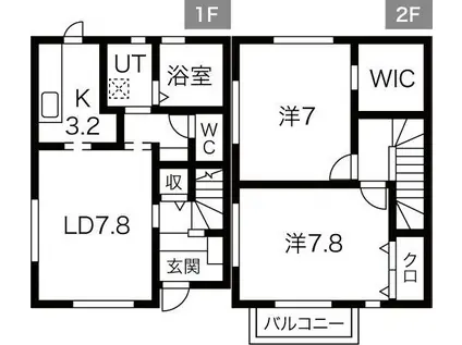 エスティーハウス(2LDK/1階)の間取り写真