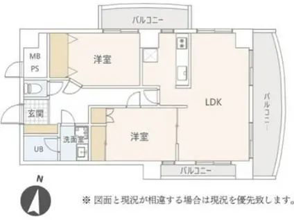 V.I.P.ROYAL氷川台(2LDK/4階)の間取り写真