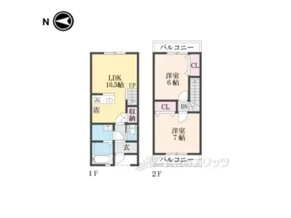 IORI3(2LDK/1階)の間取り写真