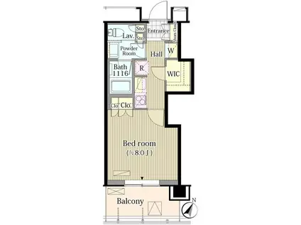 メルクマール京王笹塚レジデンス(1K/12階)の間取り写真