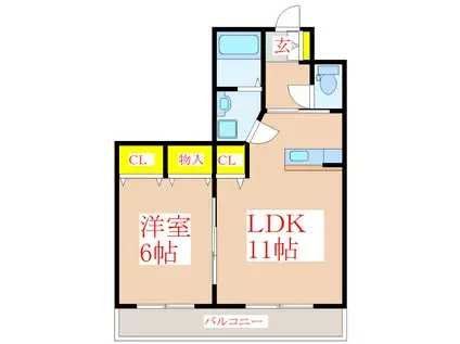 セントエリーゼ(1LDK/2階)の間取り写真