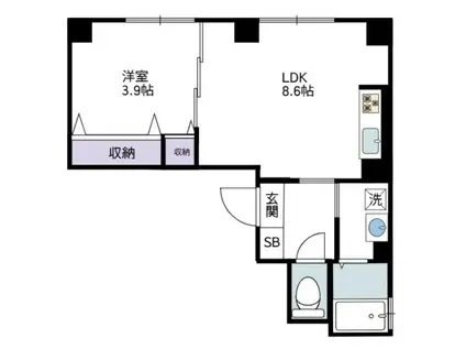 ROYAL HILLS 桜(1LDK/2階)の間取り写真