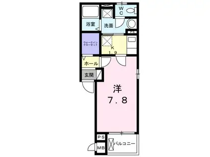 プログレN(1K/2階)の間取り写真