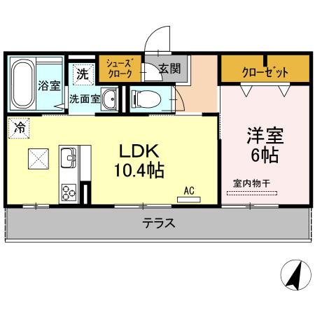 コンフォール・SERI(1LDK/1階)の間取り写真