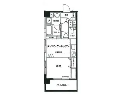 ライオンズシティ中野(1DK/2階)の間取り写真