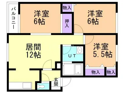 ハイセレールセレッソB(2LDK/1階)の間取り写真