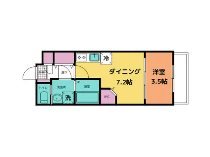 Mステイブル5番館(1DK/3階)の間取り写真