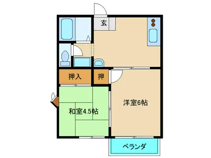 メゾンプルミエール(2DK/2階)の間取り写真