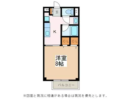 SURPLUSONEアカハネ(1K/2階)の間取り写真