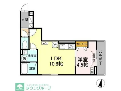セレスティア大島(1LDK/2階)の間取り写真