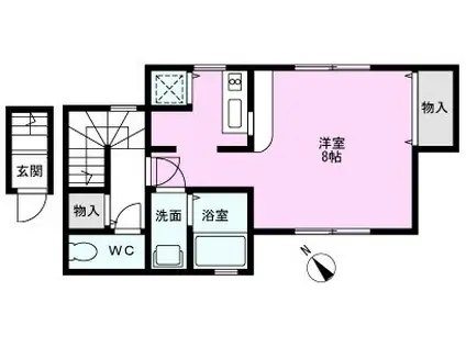 グリーンライフ(ワンルーム/2階)の間取り写真