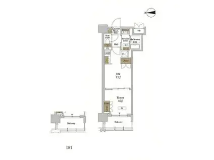 RJRプレシア蒲田(1DK/5階)の間取り写真