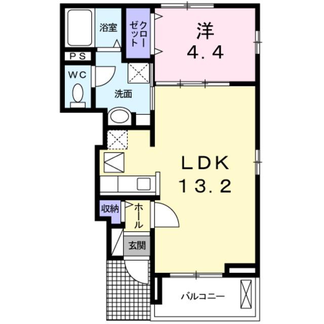 カーサアリエッタ(1LDK/1階)の間取り写真