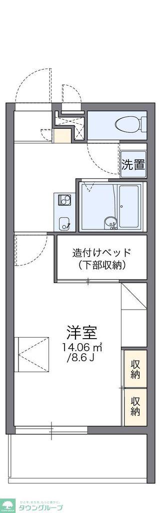 レオパレス月島(1K/2階)の間取り写真