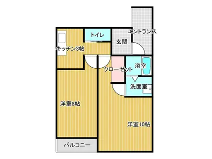 メゾンA・K(2K/1階)の間取り写真