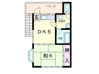 第2アトレOS(1DK/2階)の間取り写真