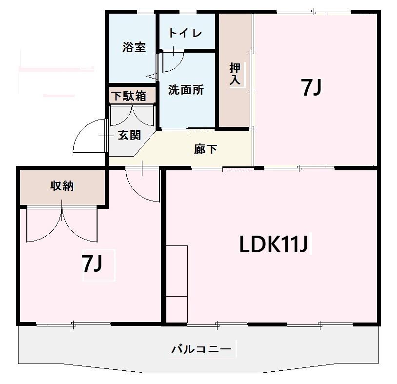 第1セピアコート石井(2LDK/1階)の間取り写真