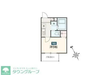 MELLAS日進(1K/1階)の間取り写真