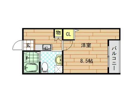 ココファイン田島(1K/2階)の間取り写真