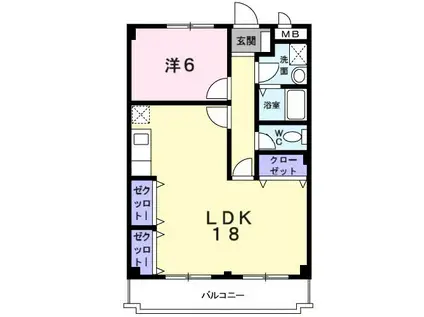 ヒューゲルハウス(1LDK/2階)の間取り写真